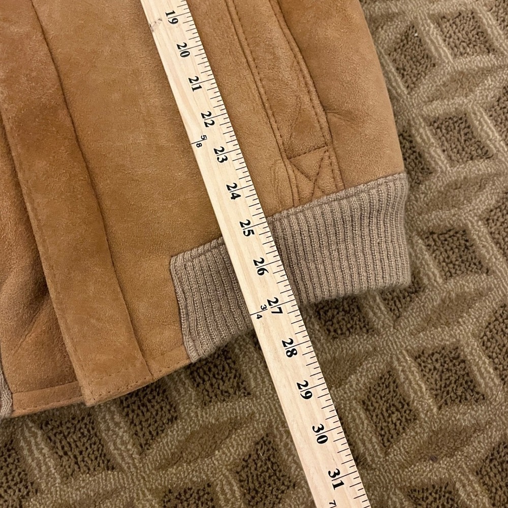 VTG 80s Raleghs Sheepskin Shearling Wool Lined Suede Leather Bomber Jacket 38 - Picture 11 of 14